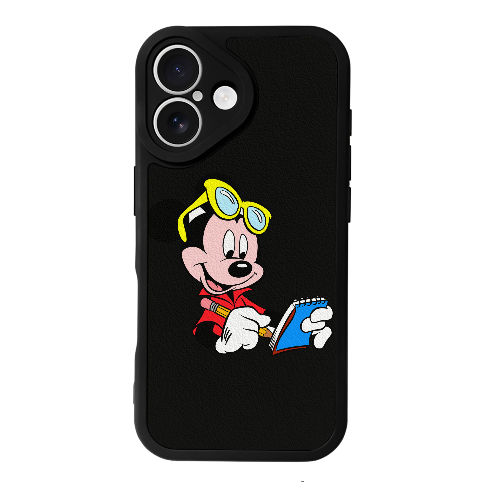 （画像用） ミッキーマウス Mickey Mouse 【iPhone 16シリーズ対応】シリコンスマホケース（レザー調） 材質：シリコン